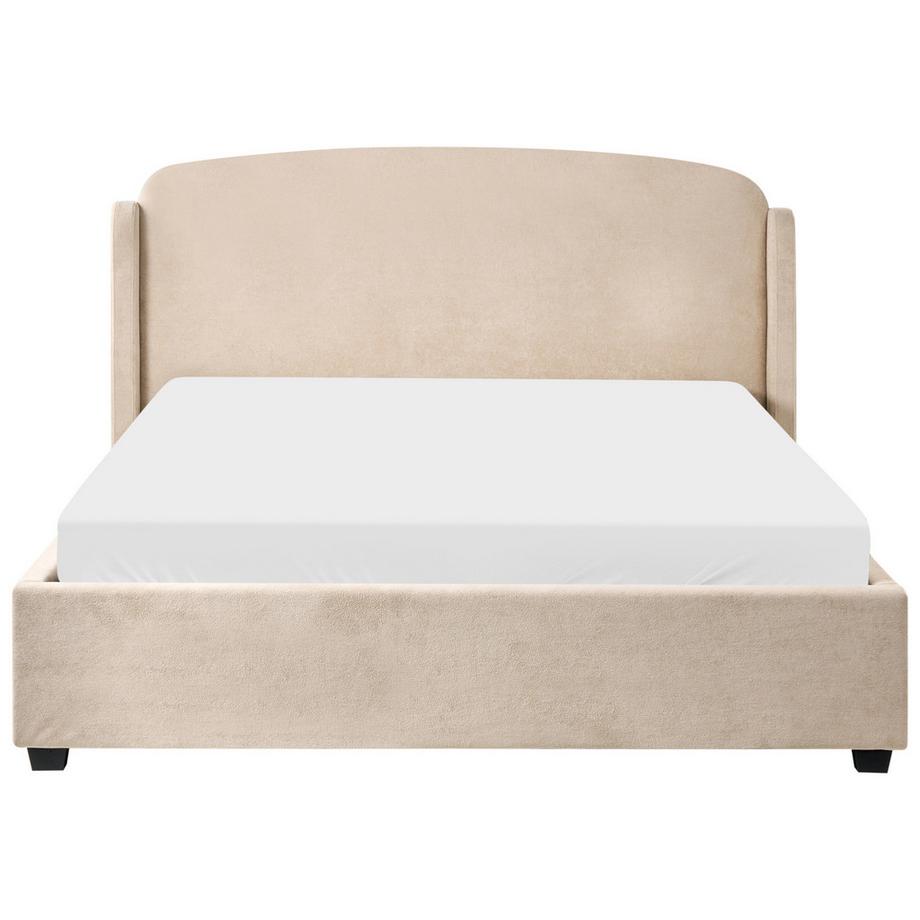 Beliani Bett mit Stauraum aus Stoff  BERNAY  