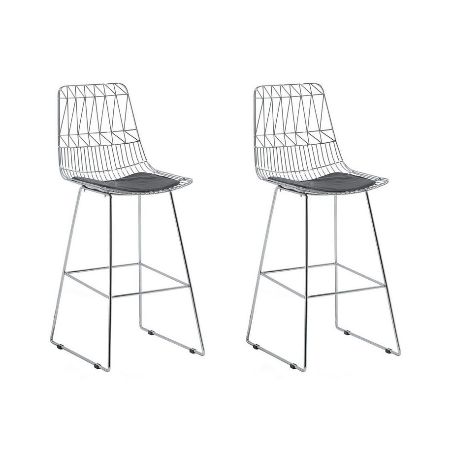 Set mit 2 Barstühlen aus Stahl  PRESTON