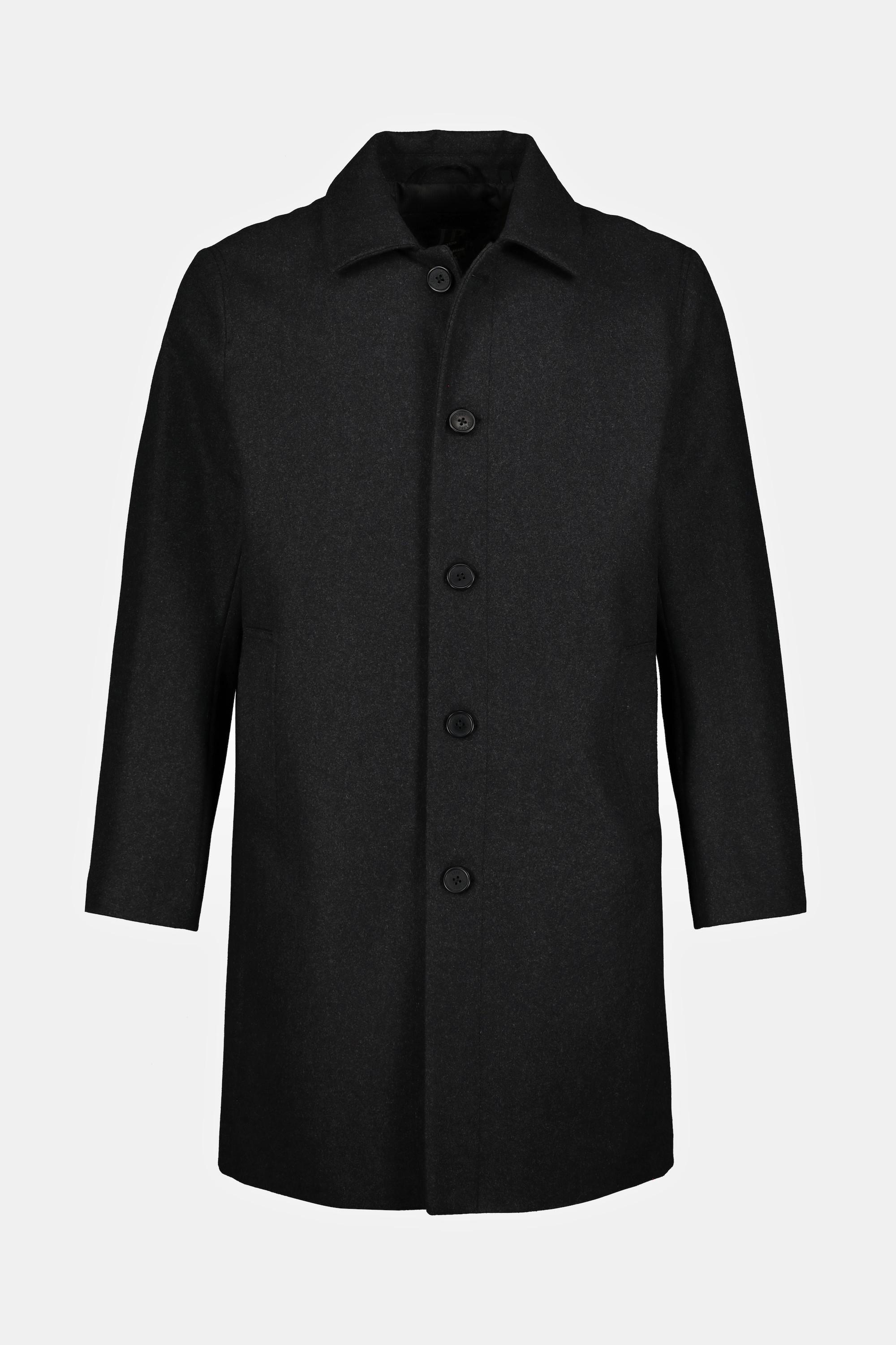 JP1880  Cappotto idrorepellente in misto lana con colletto da camicia antracite 