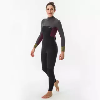 OLAIAN  Combinaison intégrale femme de surf 4/3 500 back zip Noir