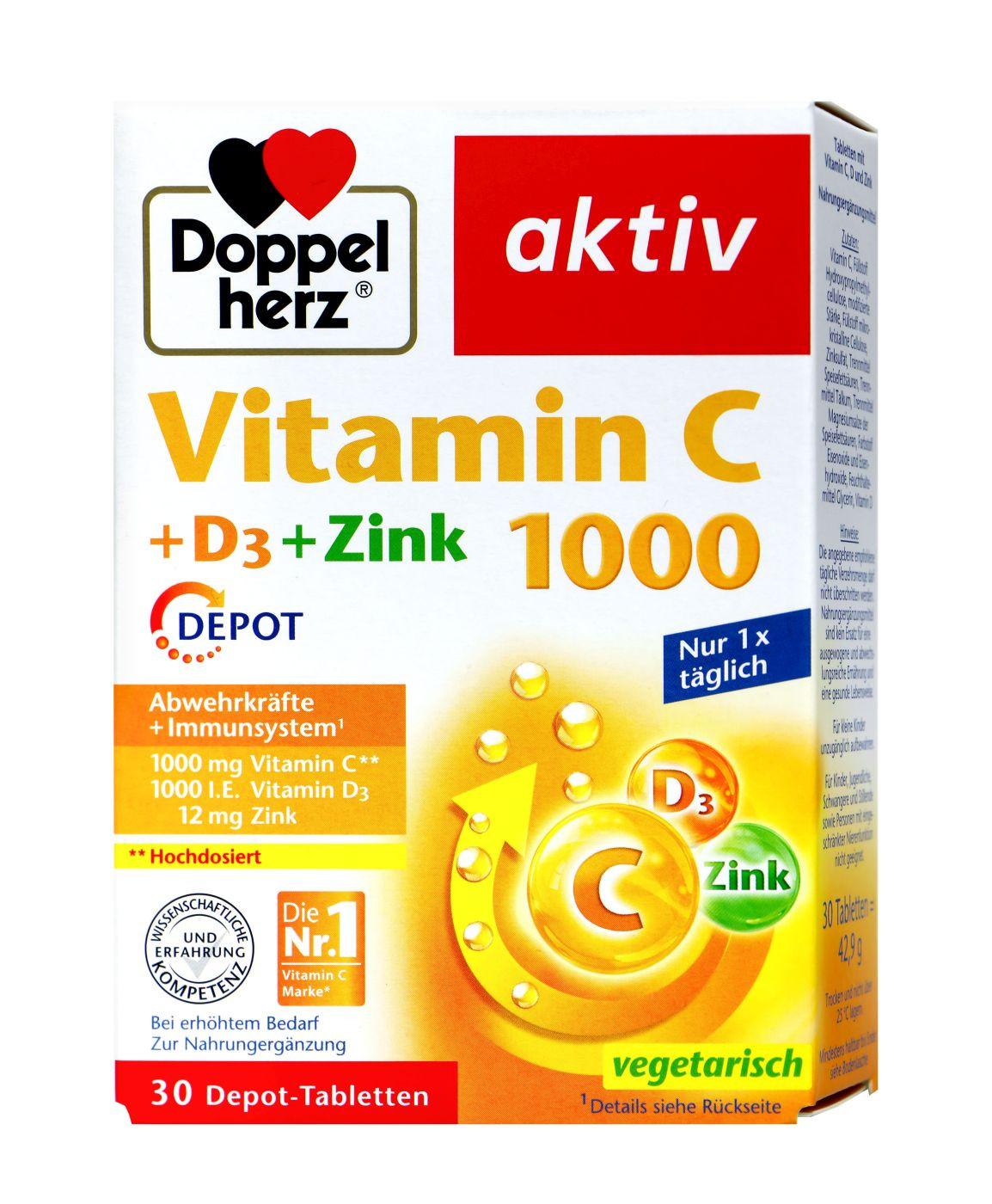 Doppelherz  Doppelherz Vitamin C 1000 + Vitamin D Depot 