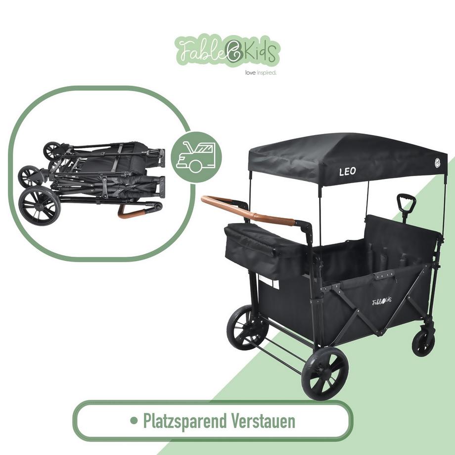 FableKids  Chariot pliable LEO X4Lite avec toit Chariot de transport pliable 