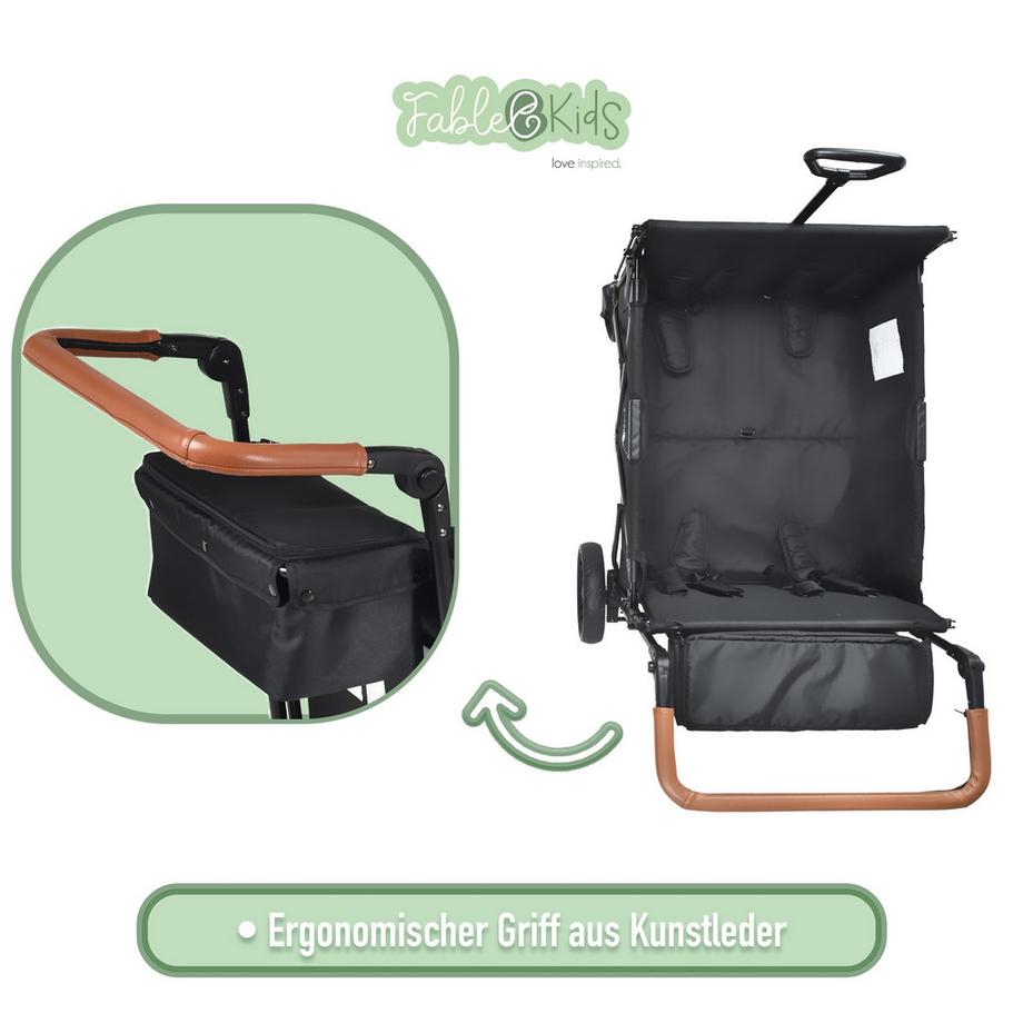 FableKids  Chariot pliable LEO X4Lite avec toit Chariot de transport pliable 