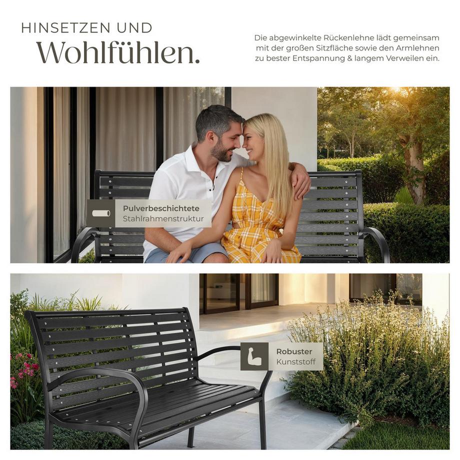 Tectake Panchina da giardino Pino  3 posti  