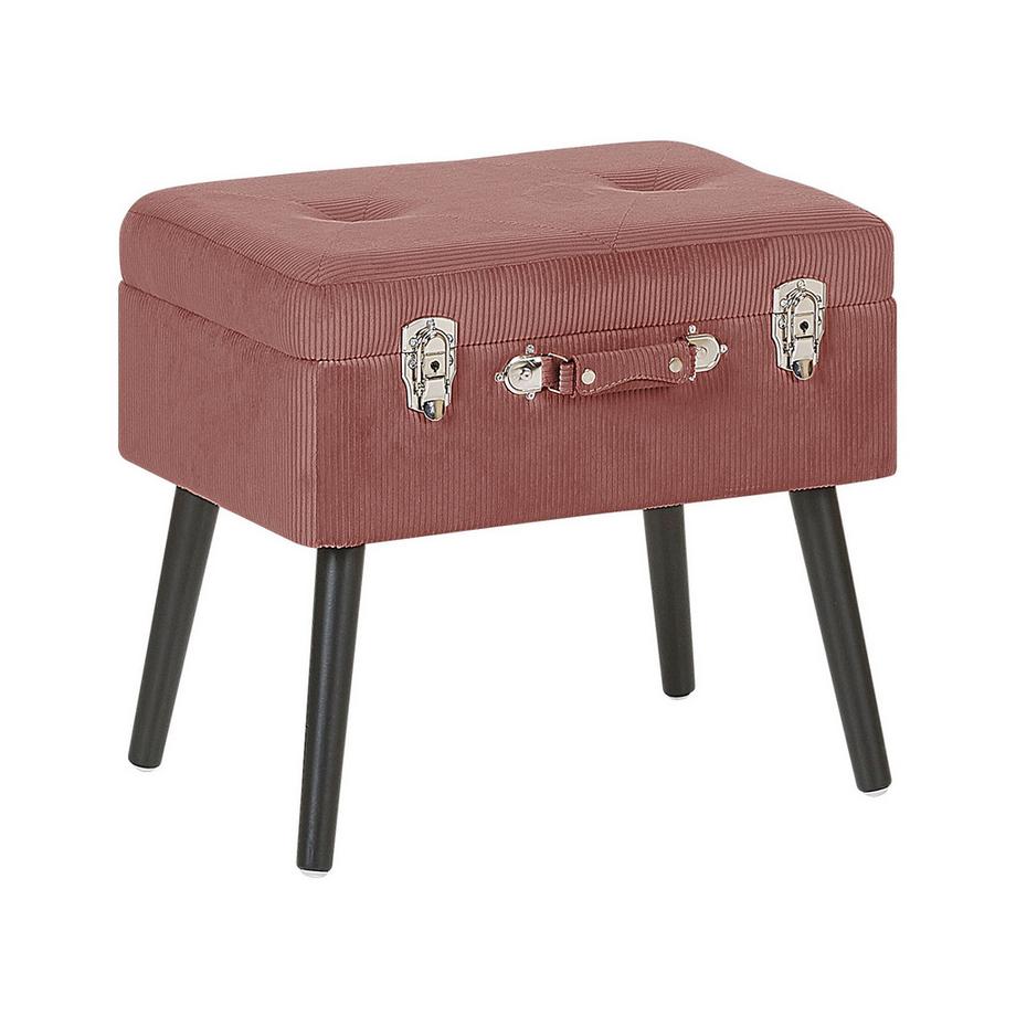 Beliani Tabouret de rangement en Velours côtelé Rétro MALLARD  