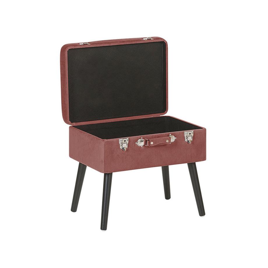 Beliani Tabouret de rangement en Velours côtelé Rétro MALLARD  