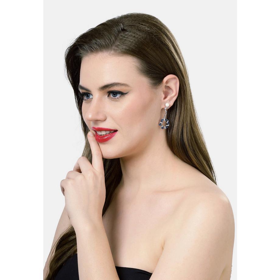 AVANT-GARDE PARIS  Zarte Dunkelblaue Wirbel-Tropfenohrringe 