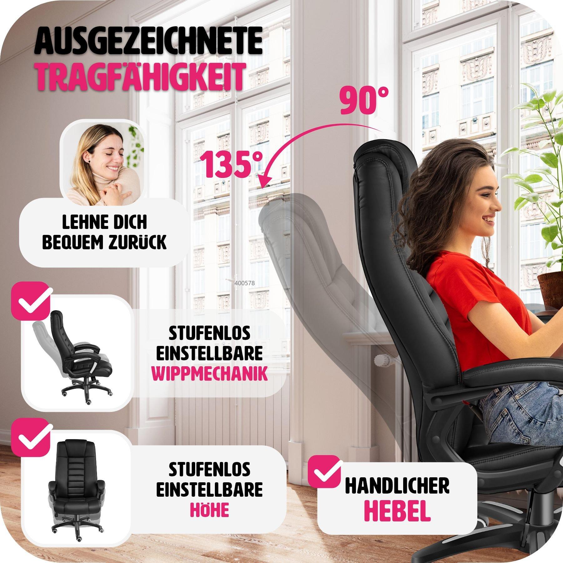 Tectake Sedia lussuosa da ufficio in similpelle  