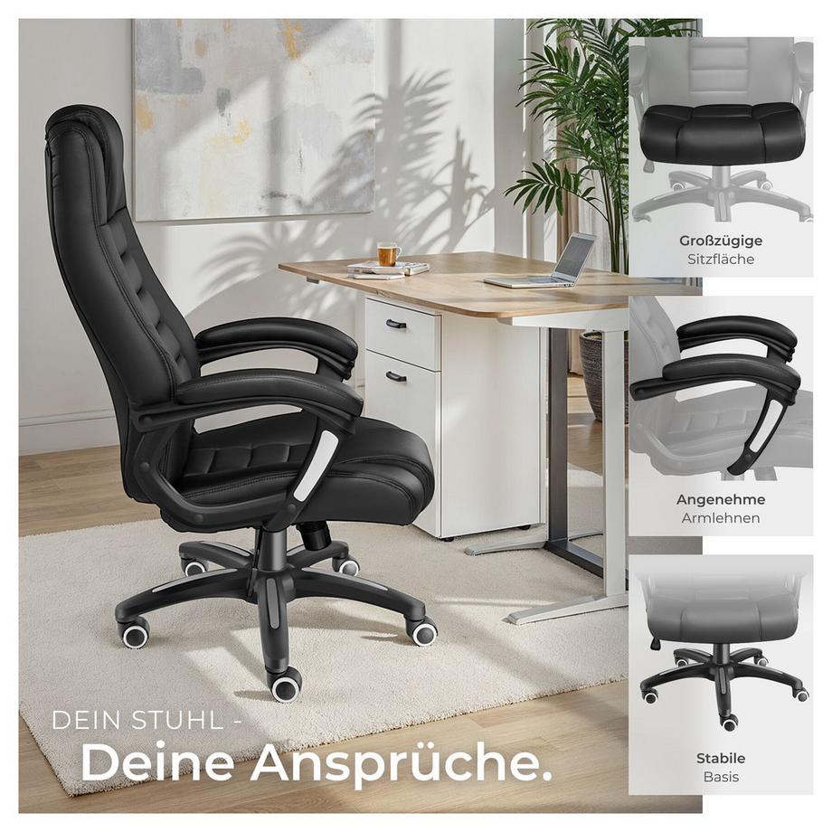 Tectake Sedia da ufficio MAFZ rotazione a 360° e regolazione continua della altezza  