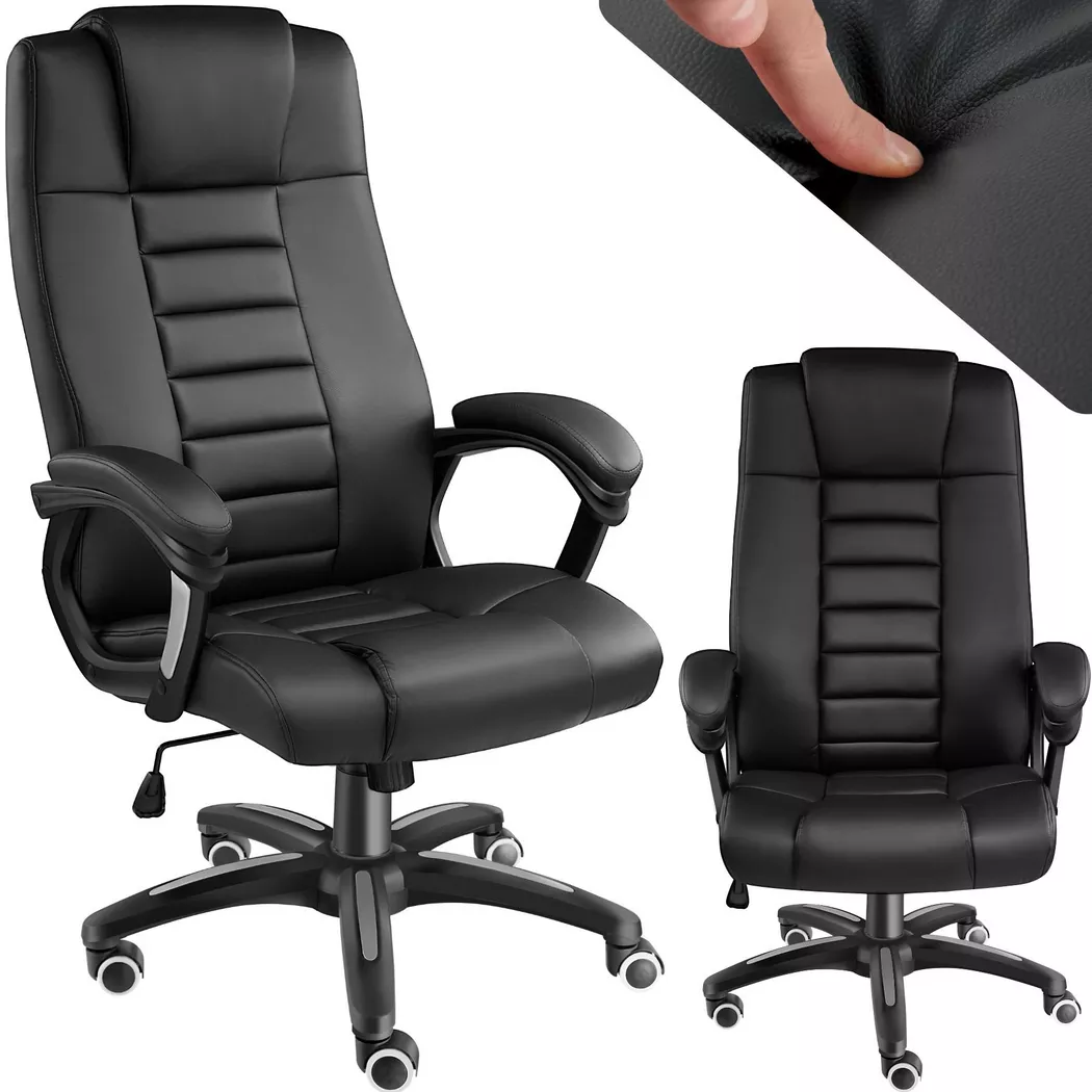 Tectake – Luxus Chefsessel, 49cm, Schwarz