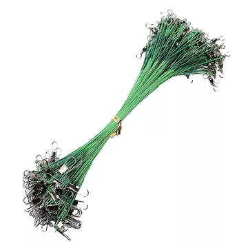 20x Bas de Ligne en Acier pour la Pêche - 15 cm - Vert