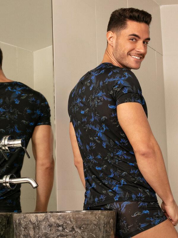 HOM Camicia Moda Scollo a V Stampa Floreale  