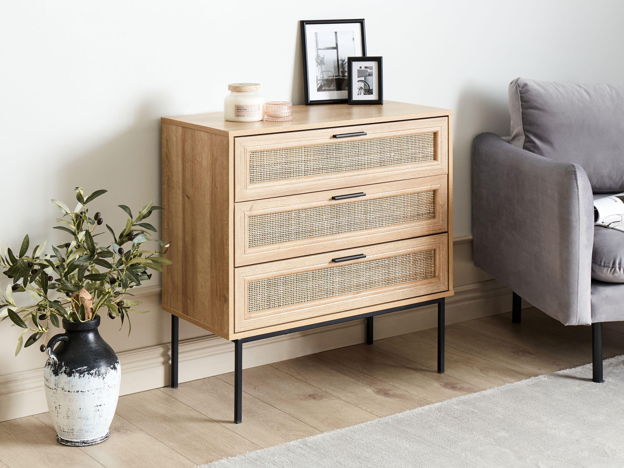 Beliani Cassettiera 3 cassetti en Pannello di fibre (LDF) Boho PASCO  