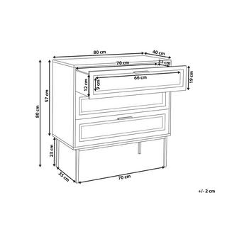 Beliani Cassettiera 3 cassetti en Pannello di fibre (LDF) Boho PASCO  