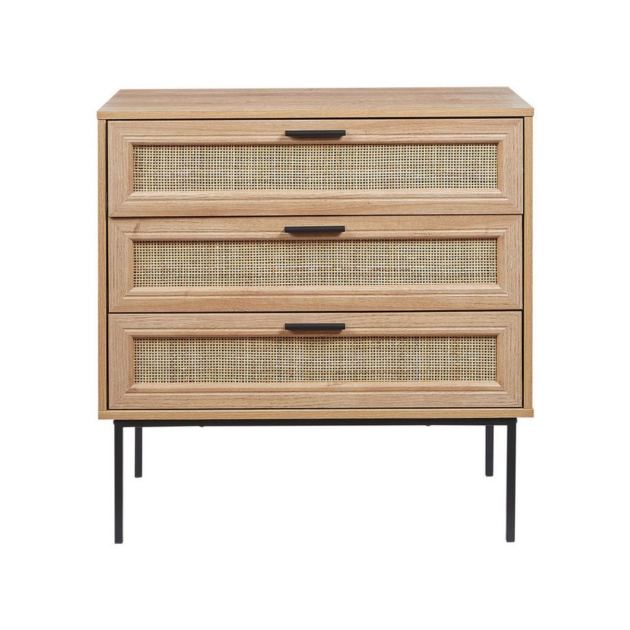 Beliani Commode à 3 tiroirs en Panneau de particules de bois Boho PASCO  