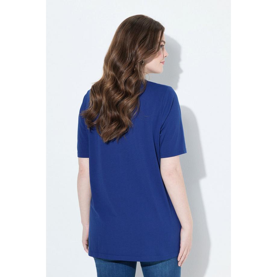 Ulla Popken T-Shirt Svasata Stampa Scritta Scollo Rotondo Mezze Maniche  