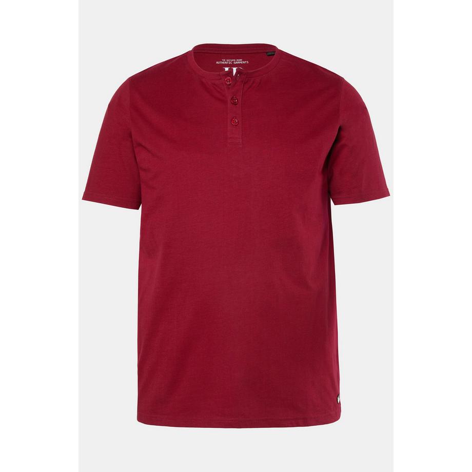 JP1880 T-shirt Henley Basique Manches Courtes Patte de Boutonnage  