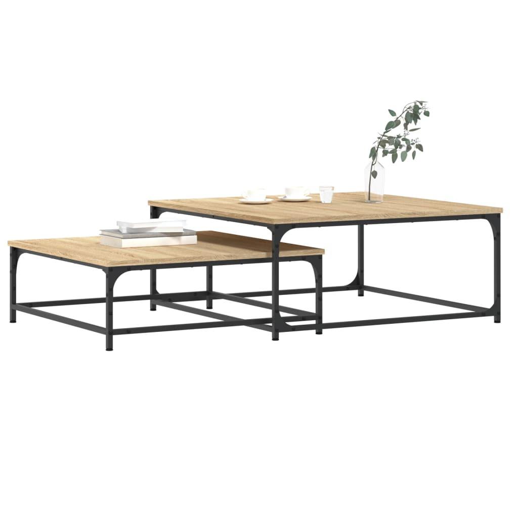 VidaXL Table basse gigogne bois d'ingénierie  