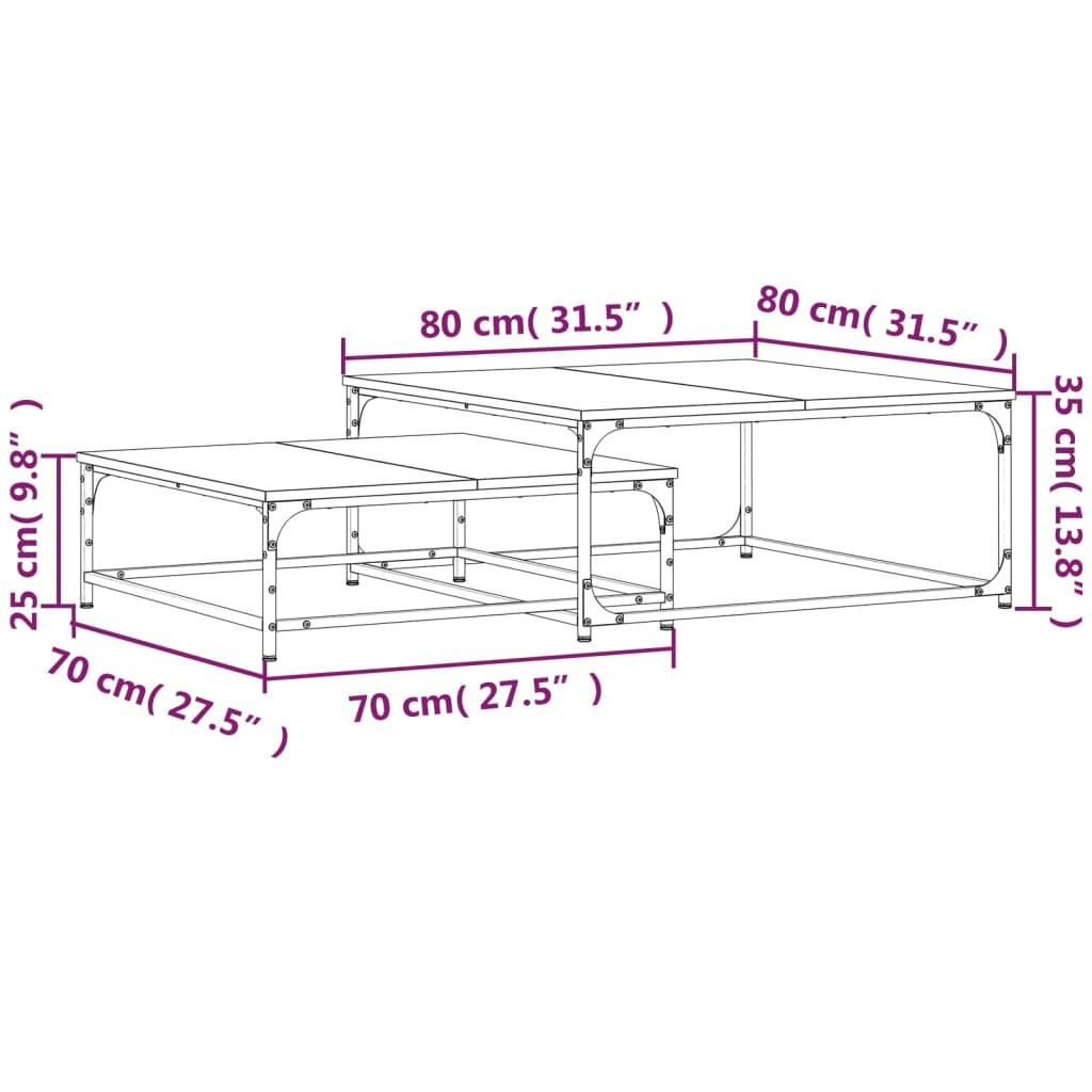 VidaXL tavolino impilabile Legno multistrato  