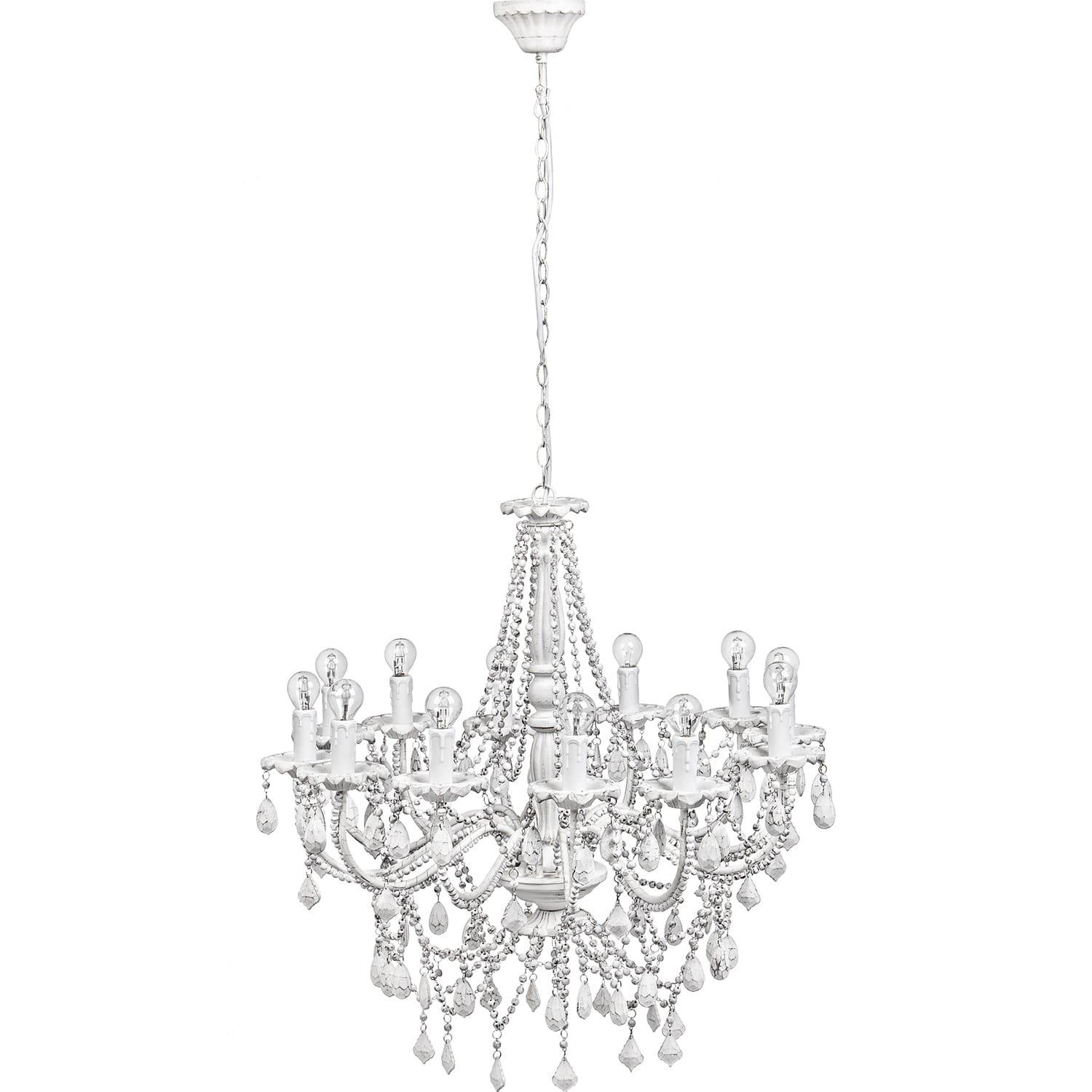 mutoni Chandelier perles 12 lumières blanc  