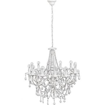 Chandelier perles 12 lumières blanc