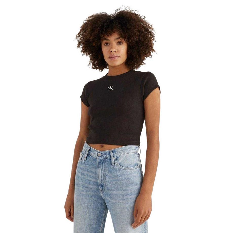Calvin Klein  Kurzes T-Shirt, Gerippt 