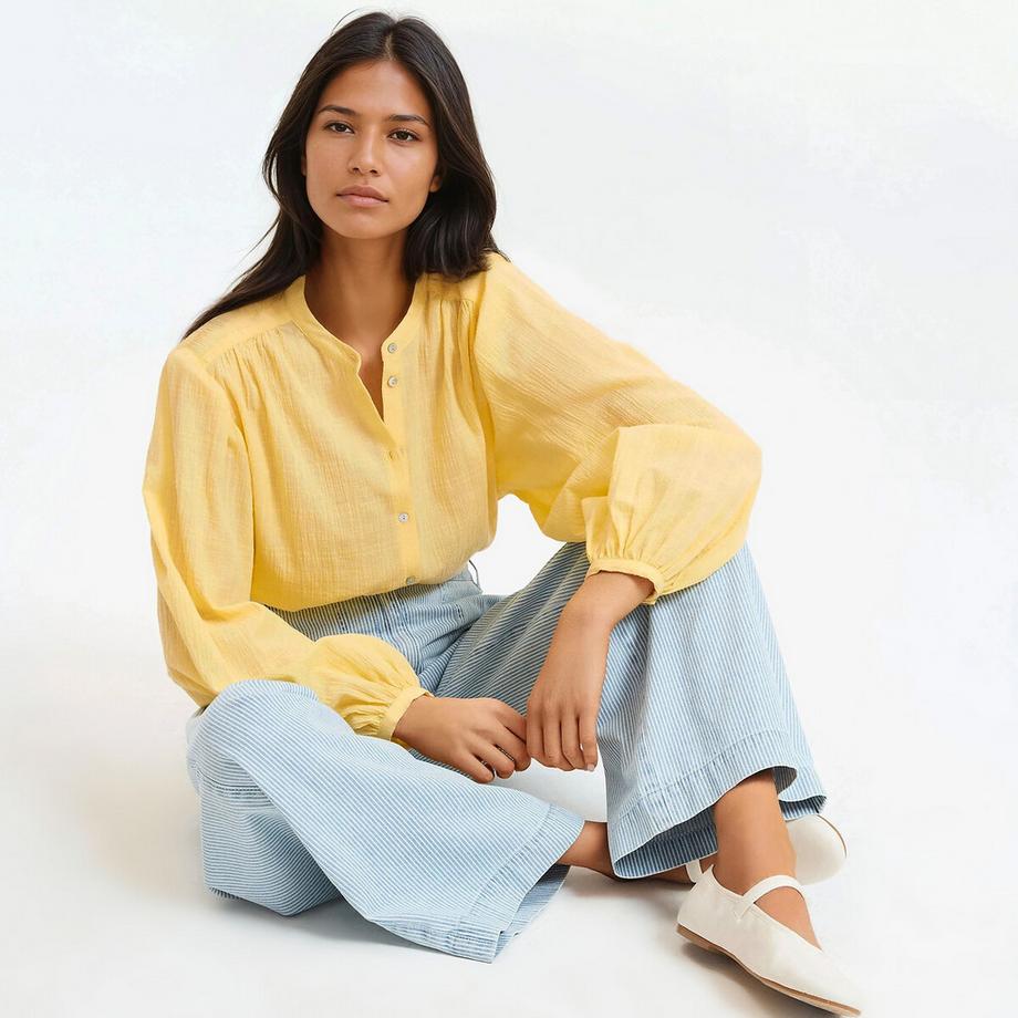 La Redoute Collections Oversized Bluse mit Stehkragen  