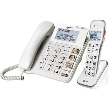 AMPLIDECT 595 COMBI Schnurgebundenes Seniorentelefon Anrufbeantworter, Freisprechen, Optische