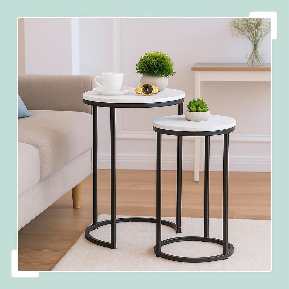 Northix Set di 2 tavolini impilabili  