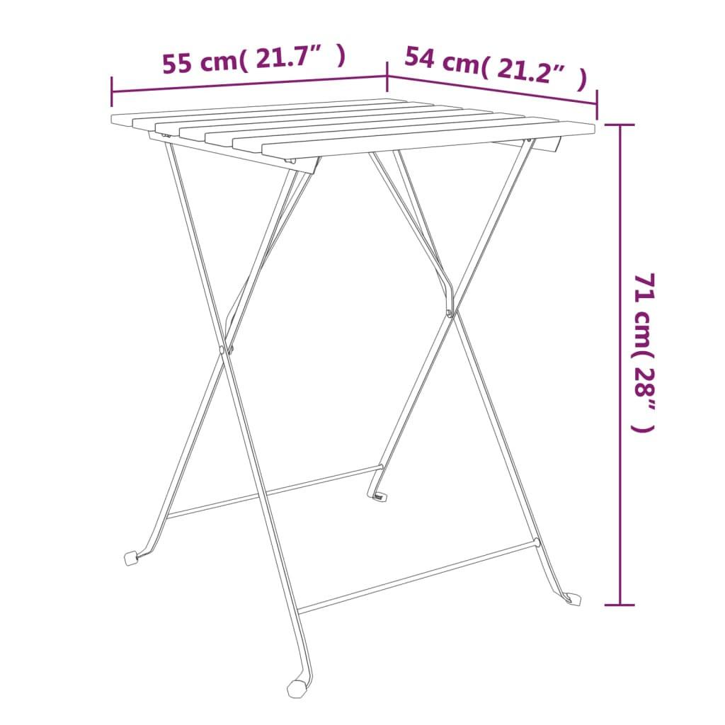 VidaXL Table de bistrot pliante bois  