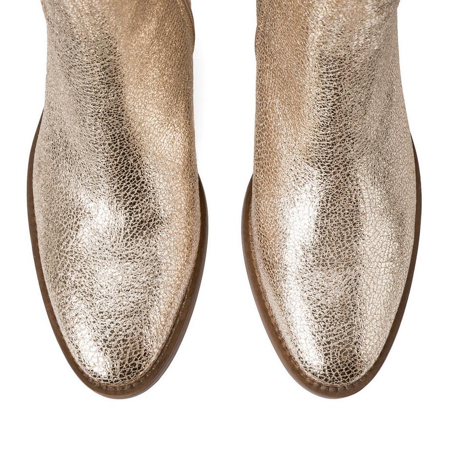 La Redoute Collections  Boots à talon cuir métallisé 