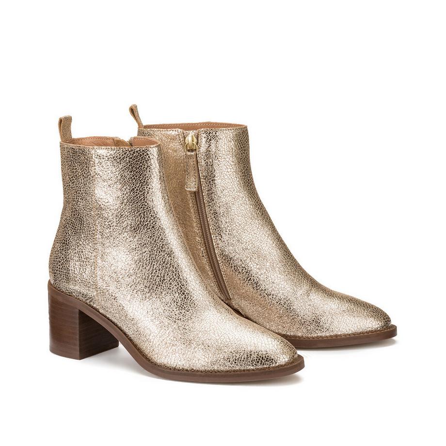 La Redoute Collections  Boots à talon cuir métallisé 