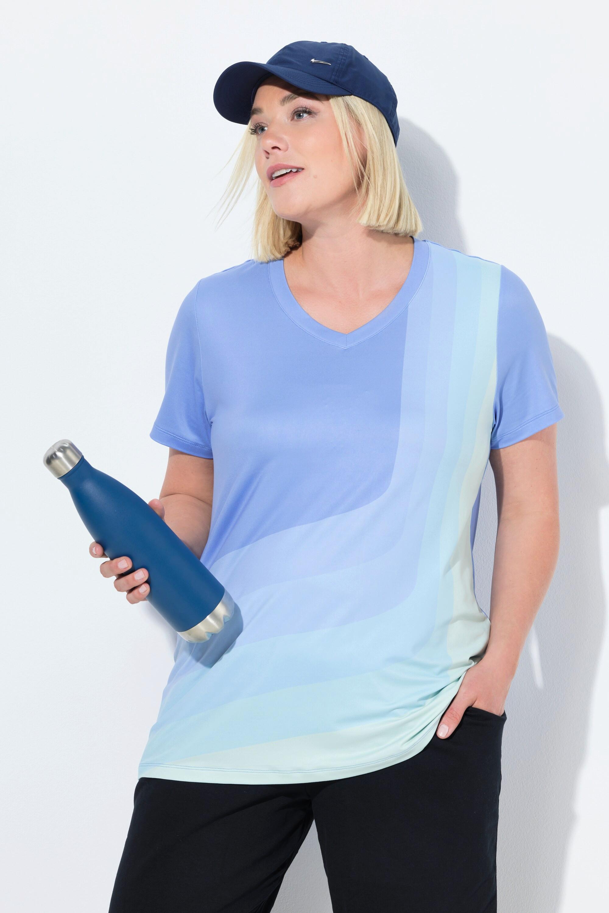 Ulla Popken Maglia Yoga Laccetto Arricciatura Schiena Scollo a V Mezze Maniche  