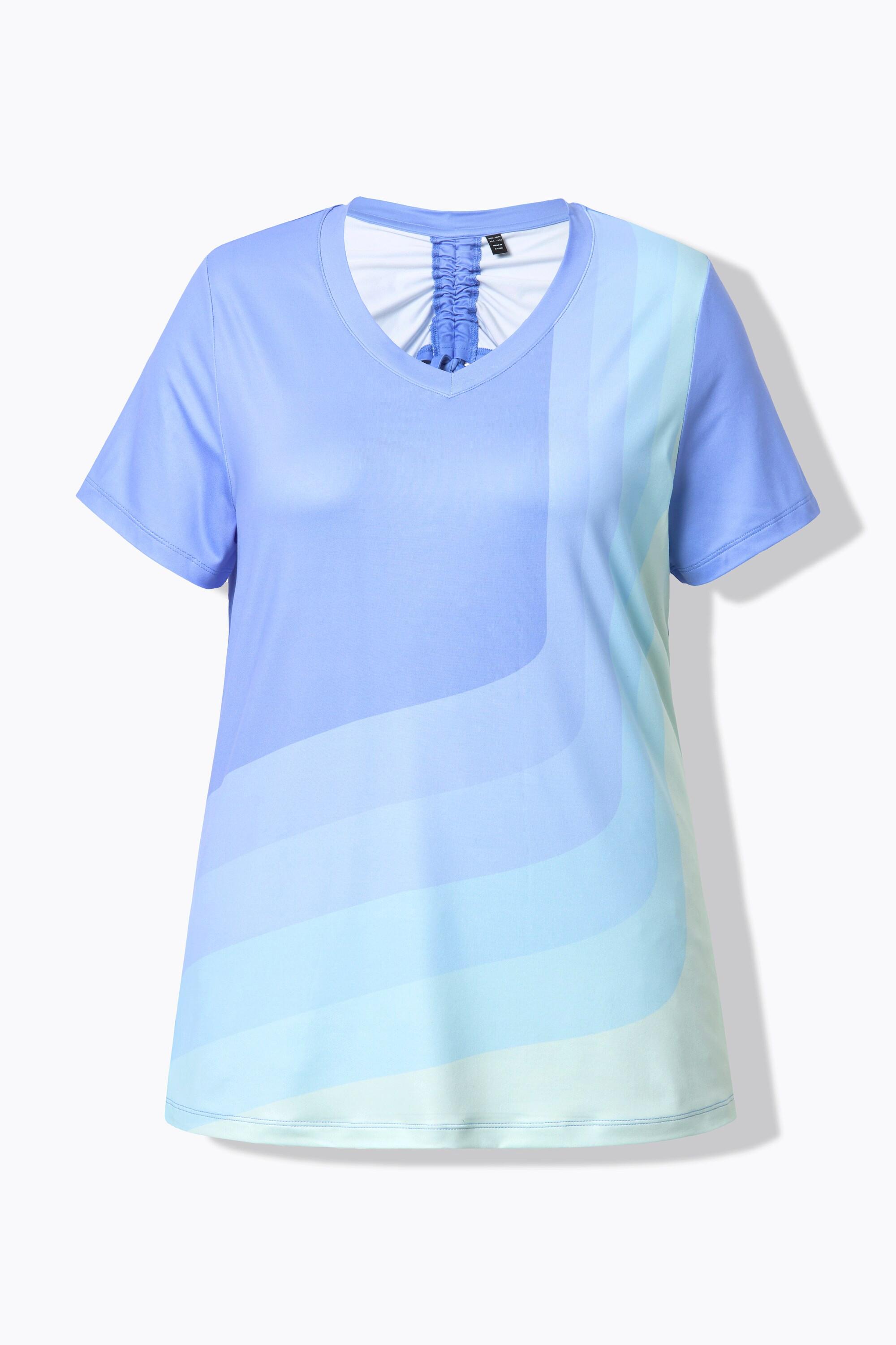 Ulla Popken Maglia Yoga Laccetto Arricciatura Schiena Scollo a V Mezze Maniche  