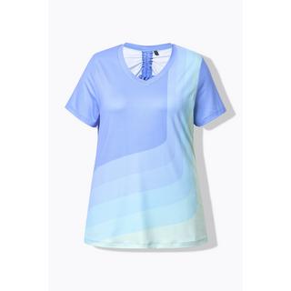 Ulla Popken Maglia Yoga Laccetto Arricciatura Schiena Scollo a V Mezze Maniche  