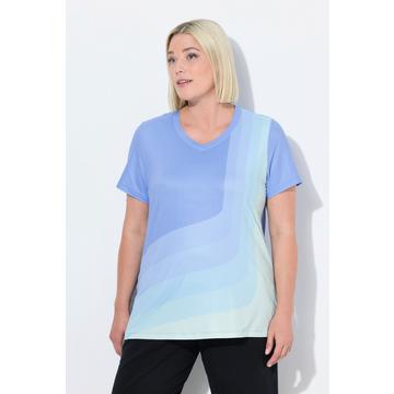 Maglia da yoga con laccetto per l'arricciatura sul retro, scollo a V e mezze maniche