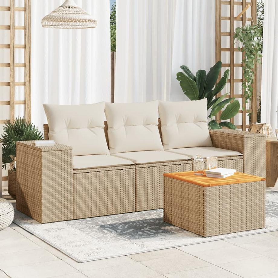 VidaXL set divano da giardino Polirattan  
