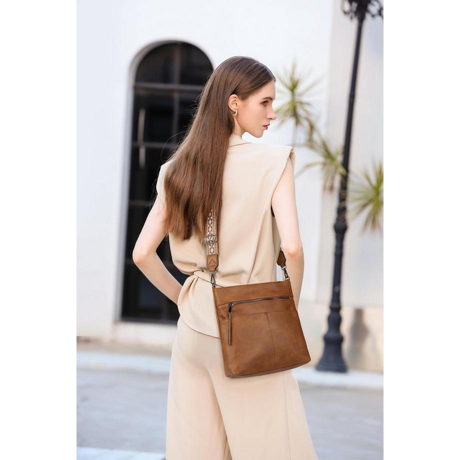 Only-bags.store Sac à bandoulière moyen avec multiples poches et larges bretelles  