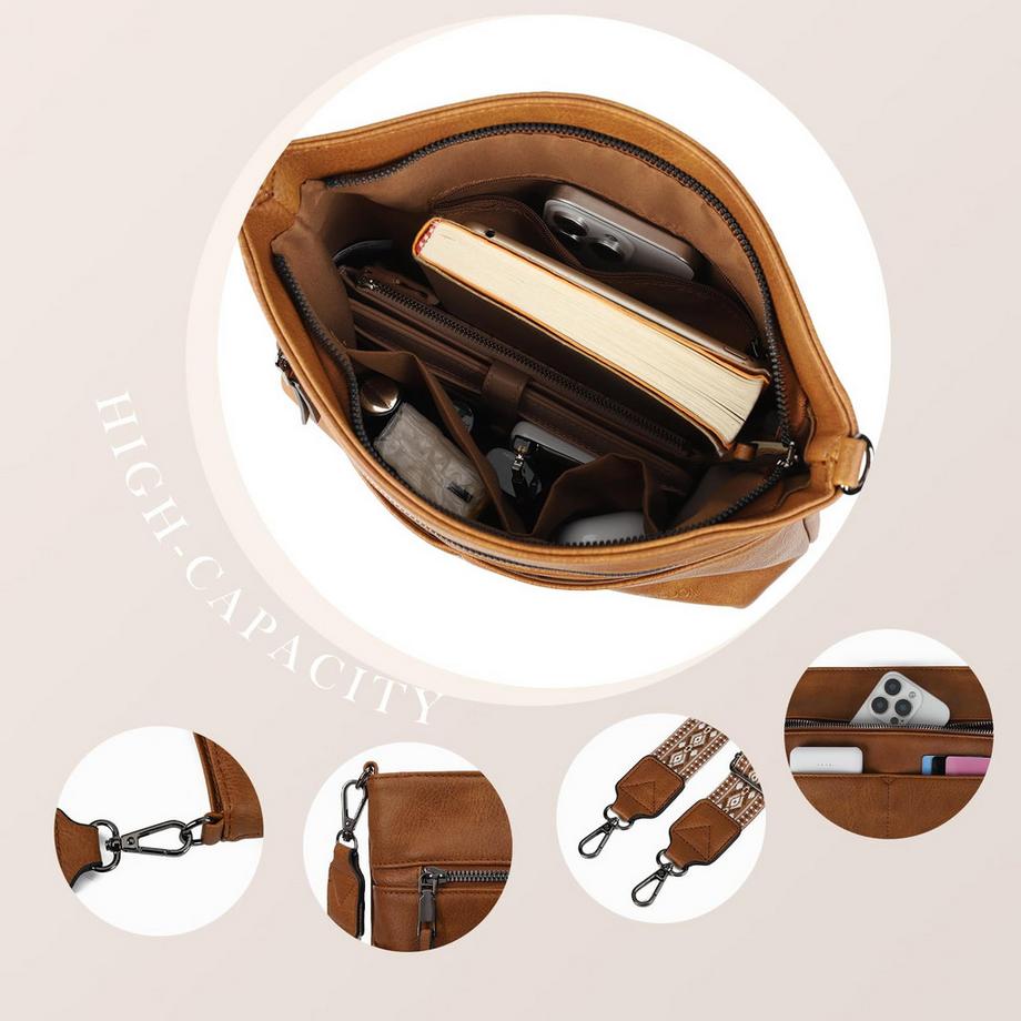 Only-bags.store Sac à bandoulière moyen avec multiples poches et larges bretelles  