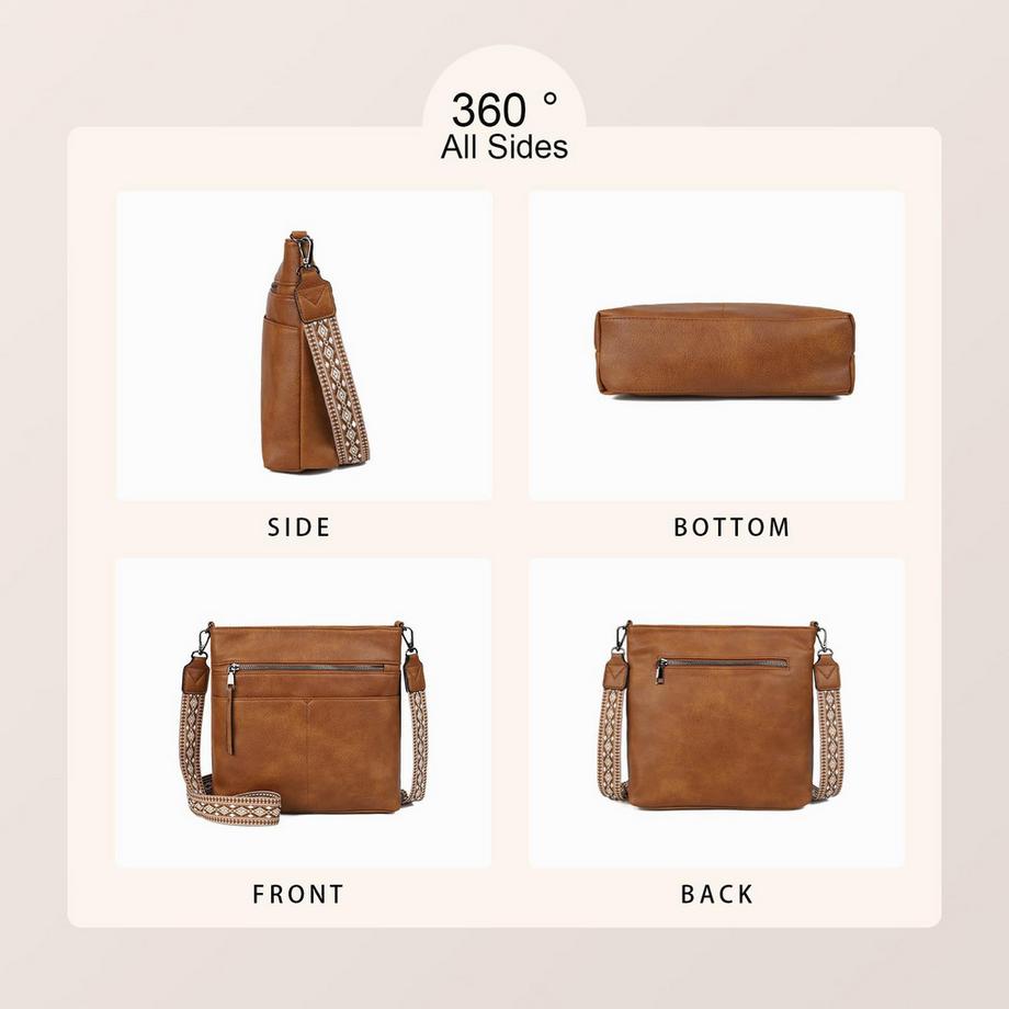 Only-bags.store Sac à bandoulière moyen avec multiples poches et larges bretelles  