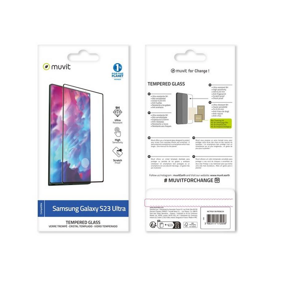 Muvit  Vetro temperato per Samsung S23 Ultra 3D 