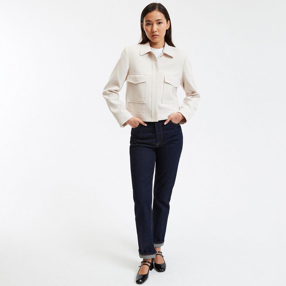 La Redoute Collections Veste Courte Oversize avec Patte de Boutonnage  