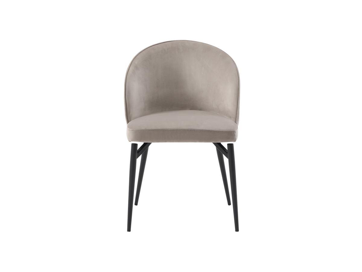 Maison Céphy Lot de 2 chaises en velours et métal noir - Beige - GILONA de Maison Céphy  