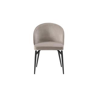 Maison Céphy Lot de 2 chaises en velours et métal noir - Beige - GILONA de Maison Céphy  