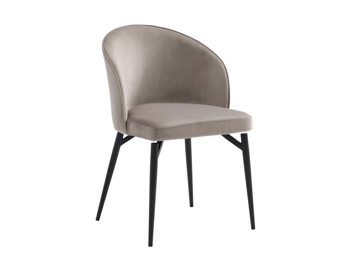 Maison Céphy Lot de 2 chaises en velours et métal noir - Beige - GILONA de Maison Céphy  