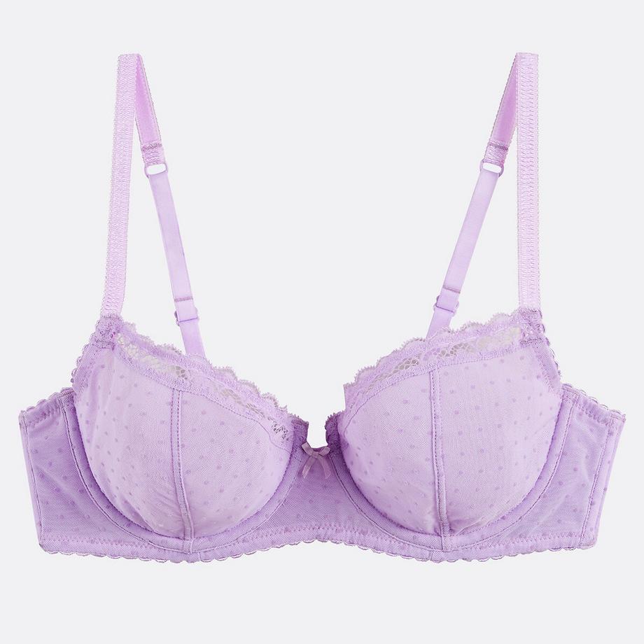 La Redoute Collections Alix Reggiseno con ferretto in tulle floccato  