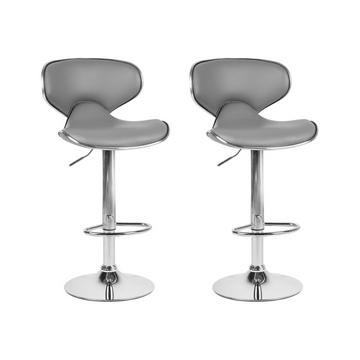 Lot de 2 chaises de bar en Cuir PU Moderne CONWAY