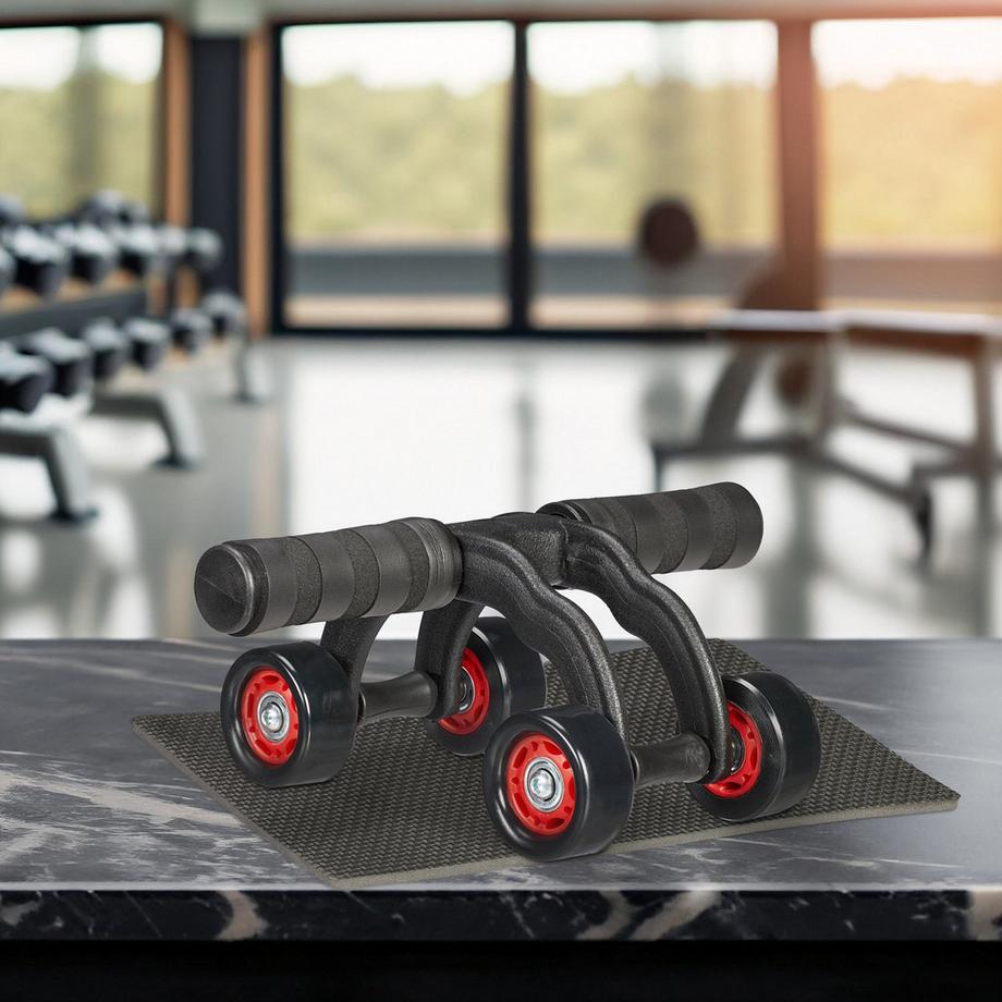 Northix  Bauchroller mit 4 Rädern, Kniematte 