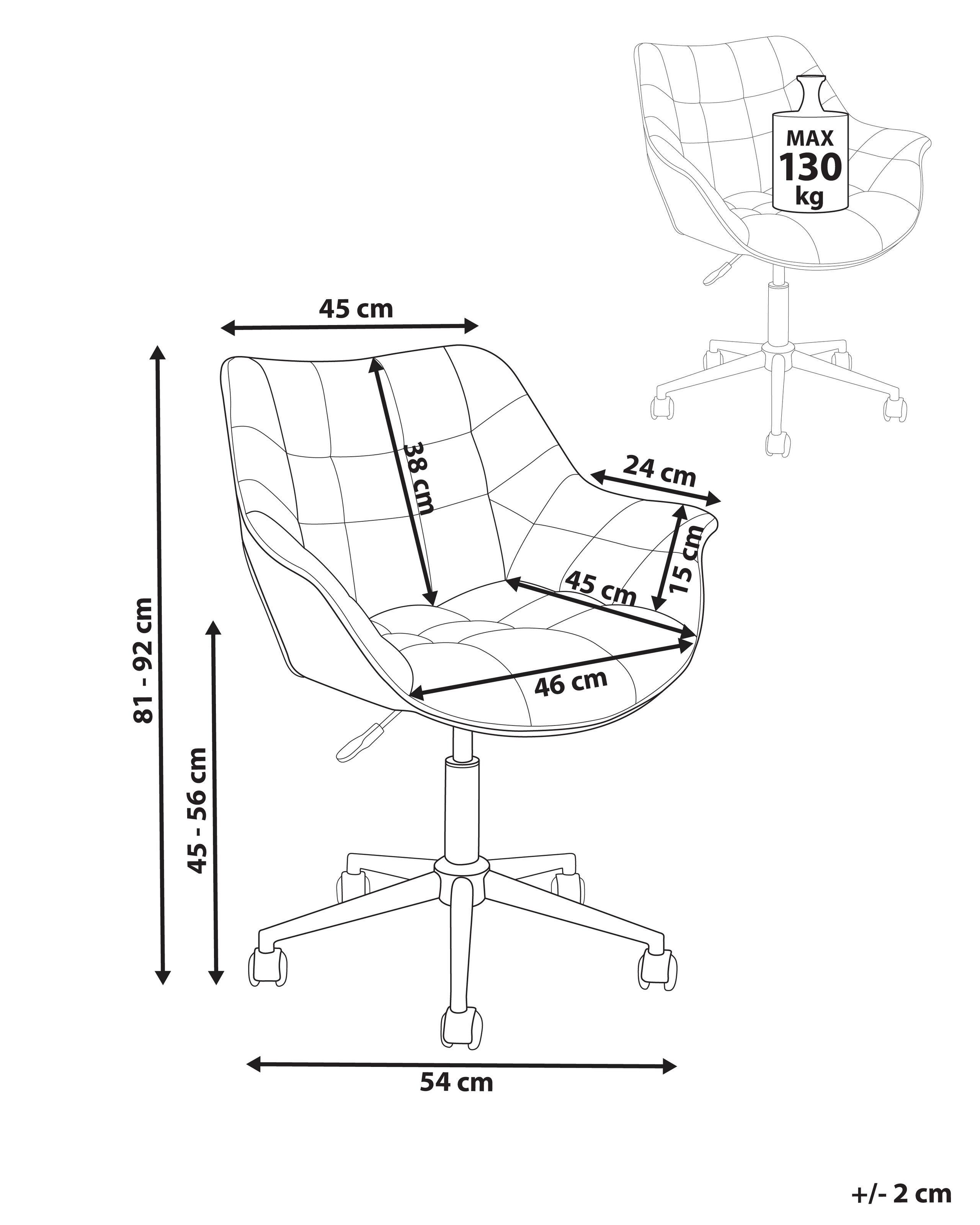 Beliani Chaise de bureau en Velours Moderne LABELLE  