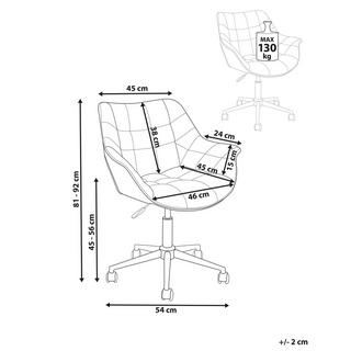 Beliani Chaise de bureau en Velours Moderne LABELLE  